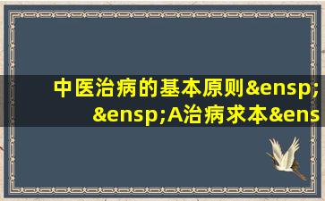 中医治病的基本原则  A治病求本 B